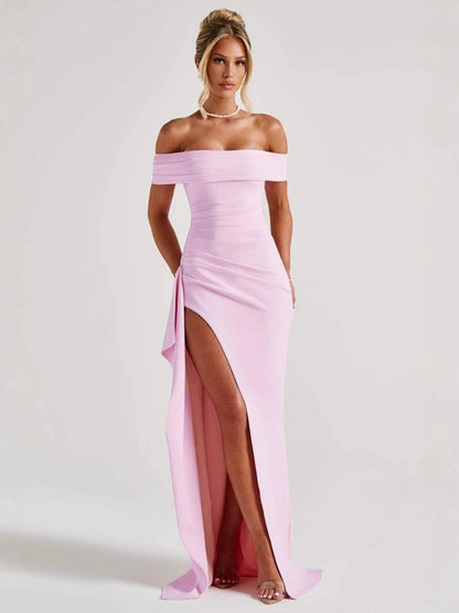 Liber Summer Women's Backless Solid Color Maxi Dresses