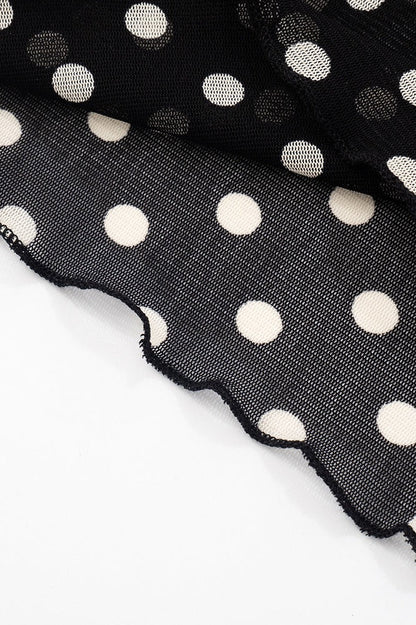 Polka Dot Sleeveless Top Two Pieces Set