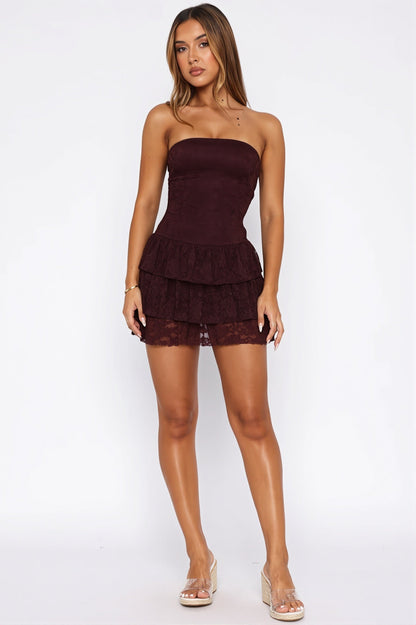 Strapless Lace Slim Fit Mini Dress