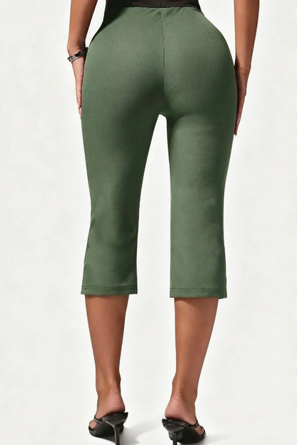 Stretch High Waist Cropped Flare Pants