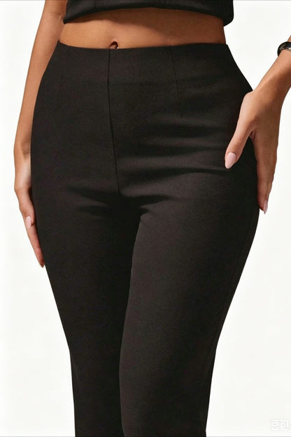 Stretch High Waist Cropped Flare Pants