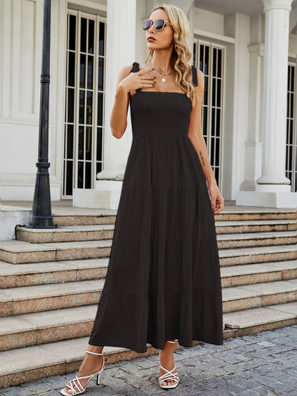 Sleeveless Flowers Printed Long Dress