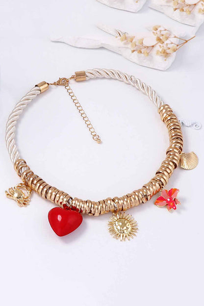 Fashionable Circle-shaped Metal Oil Drop Pendant Necklace