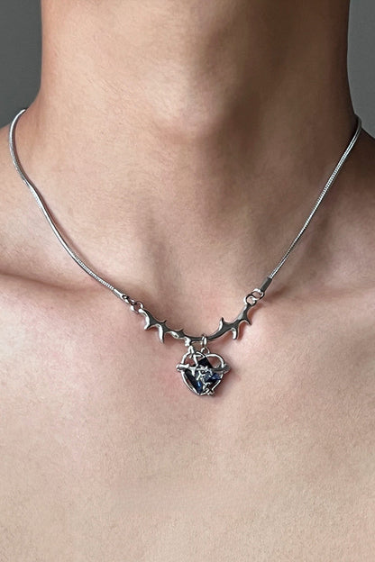Fashionable Time Dial Metal Necklace