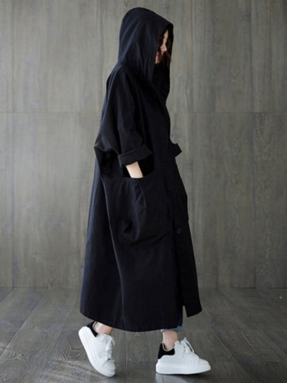 Oversized Hooded Trench Coat