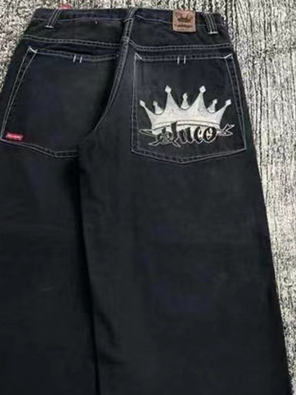 Hip Hop Trendy Brand Print Boyfriend Jeans