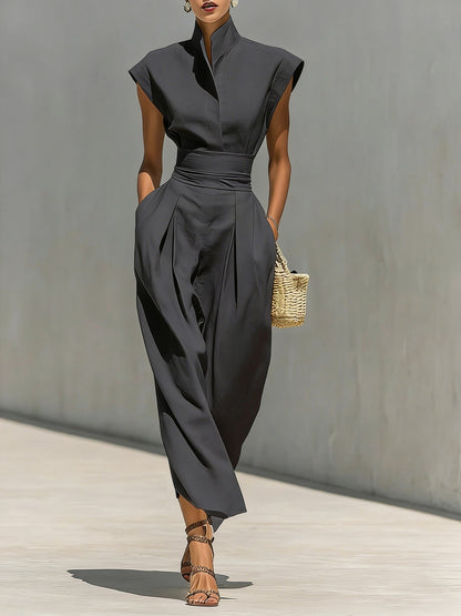 High Neck, Loose Fit, Sleeveless Maxi Dresses