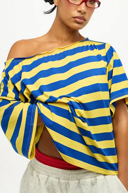 Casual Colorful Striped Loose T-Shirt