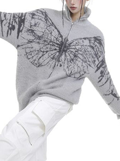 Turtleneck Zipper Sweater Cardigan
