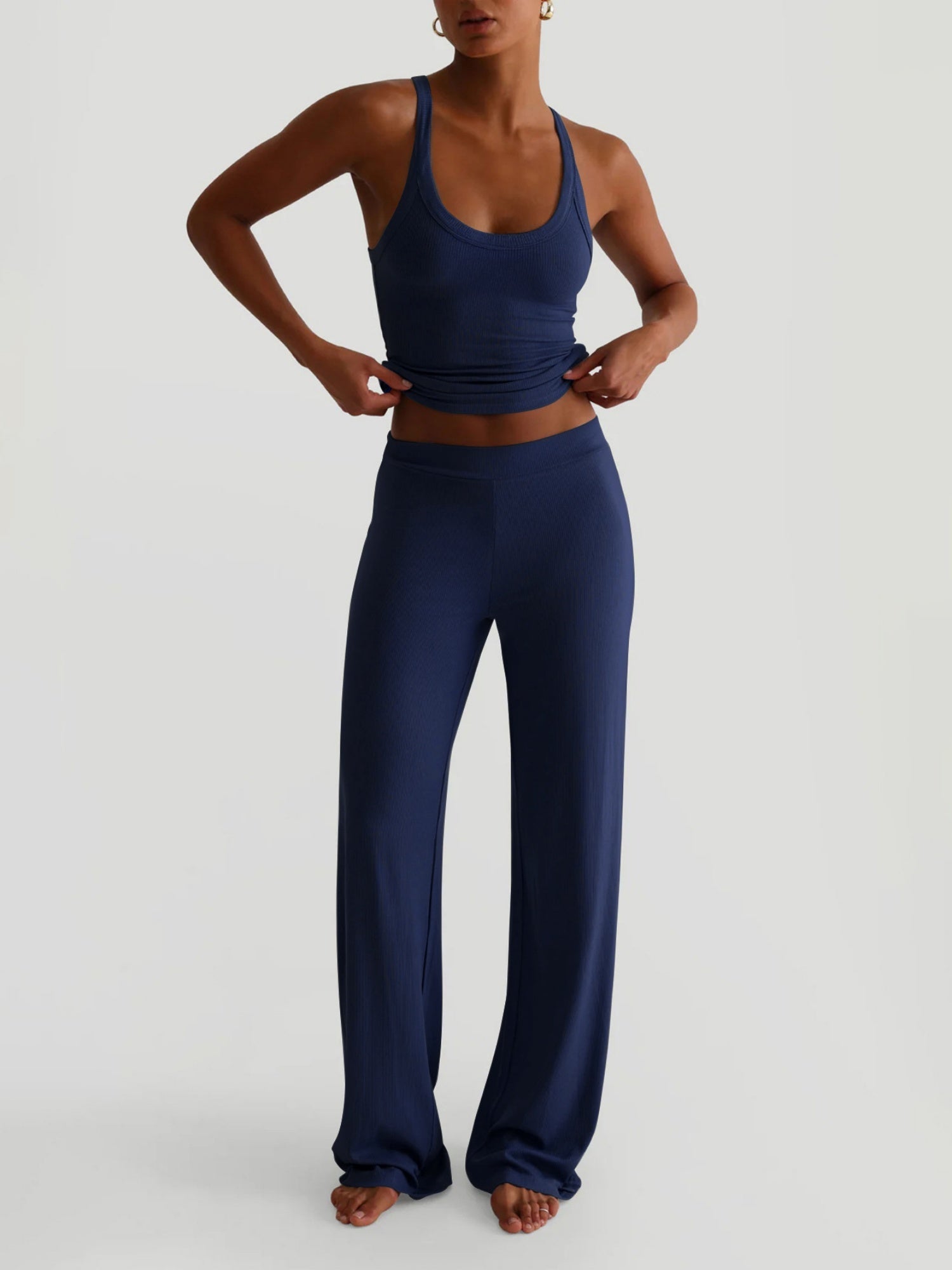 Tank Top Bodycon Trousers Exercise Yoga 2-piece Sets