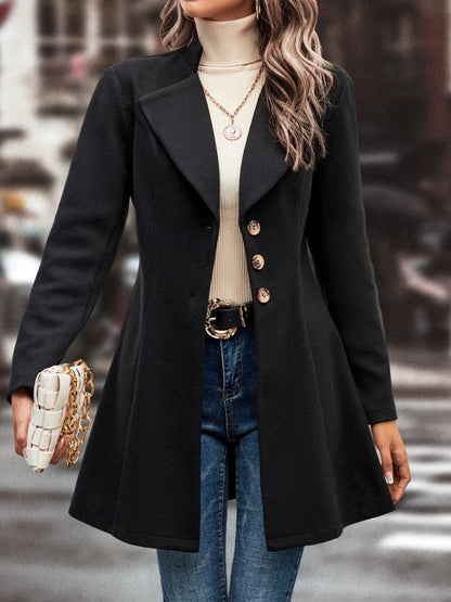 Lapel Slim Fit Woolen Cloth Draping Coats