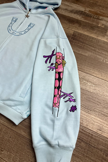 Anime JOJO Embroidered Zip Hoodie