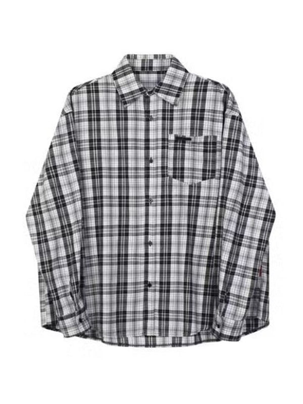 Versatile Checkered Long Sleeve Blouse