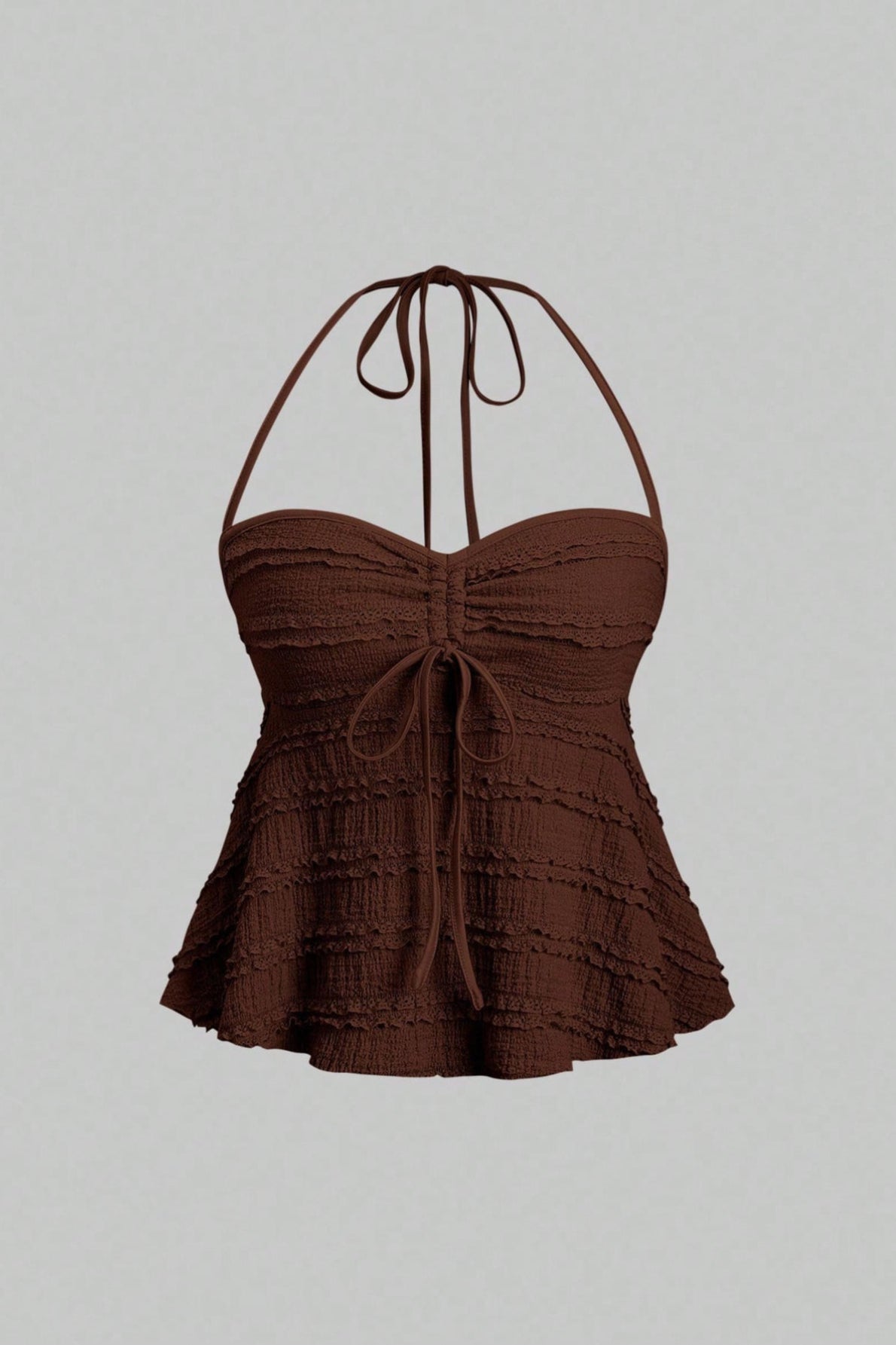 Asymmetrical Tie Halter Bikini Set
