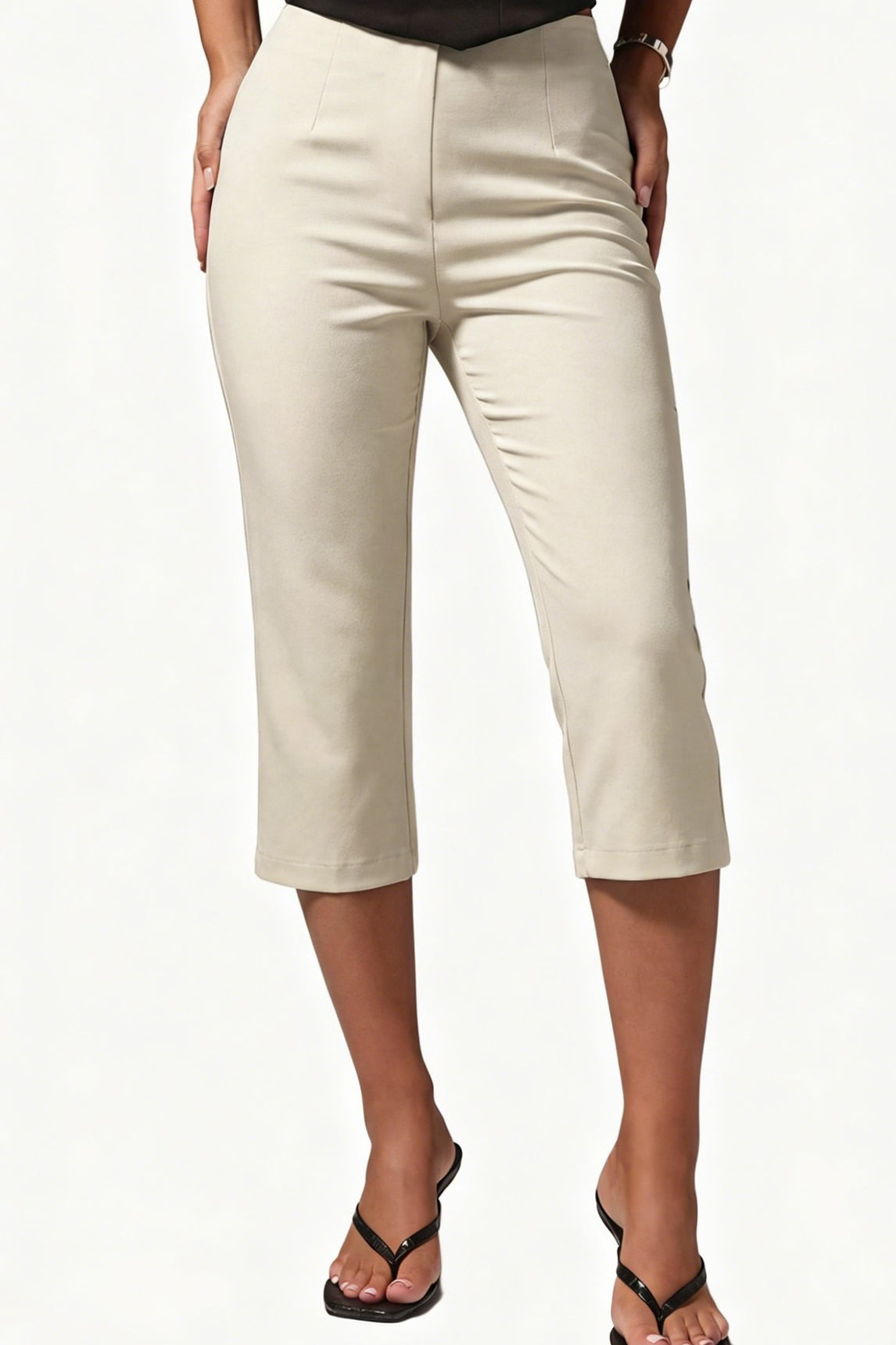 Stretch High Waist Cropped Flare Pants
