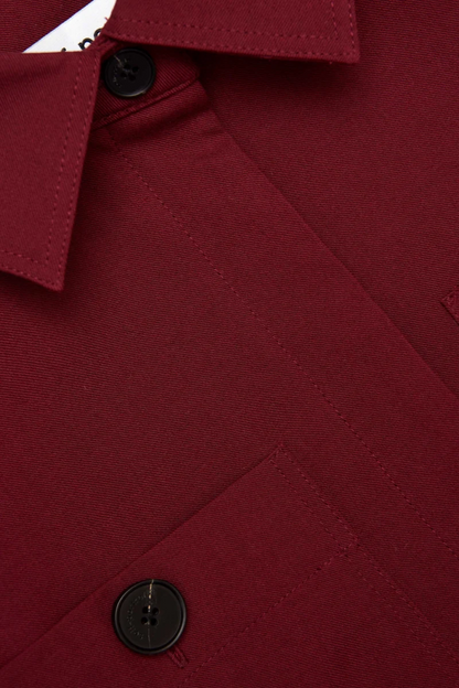 Raelith Red Twill Belted Midi Dress Set
