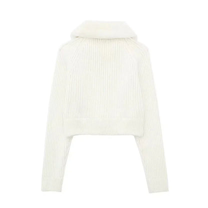 Astrid Faux Fur Crop Knitted Jacket