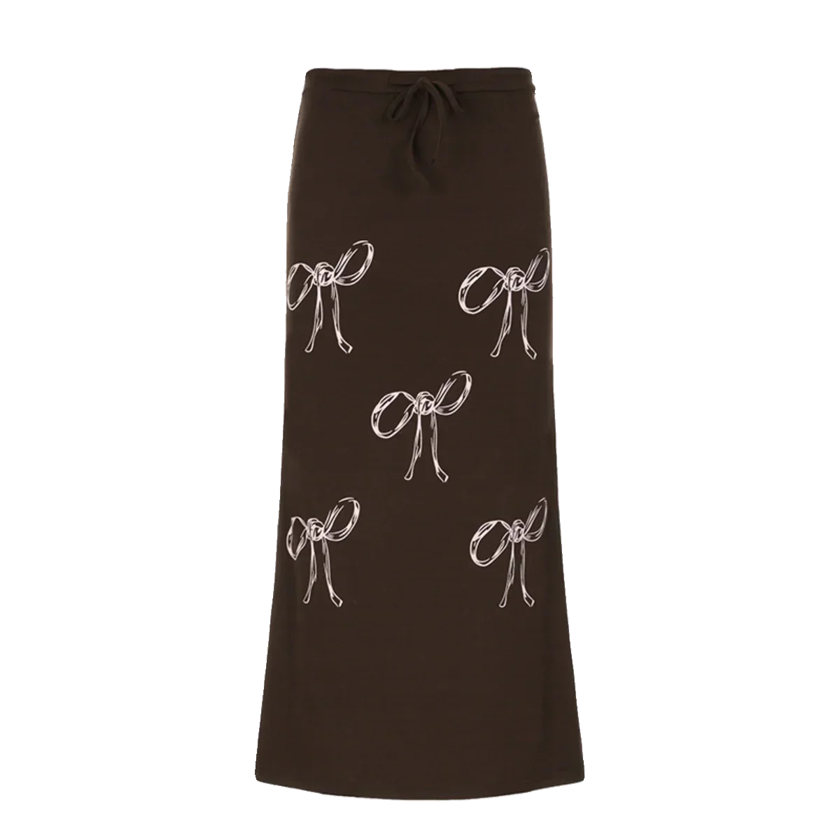 Bow Print Maxi Skirt