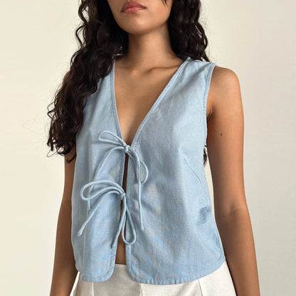 Double Tie Closure Crop Top