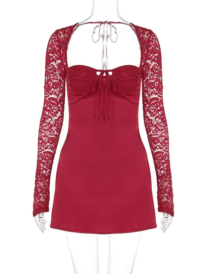 Bodycon Red Long Sleeve Party Club Evening Streetwear Wholesale Items Party Dress