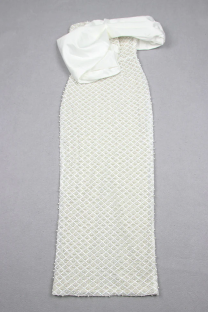 Lyra Pearl Embellished Off-shoulder Maxi Dress