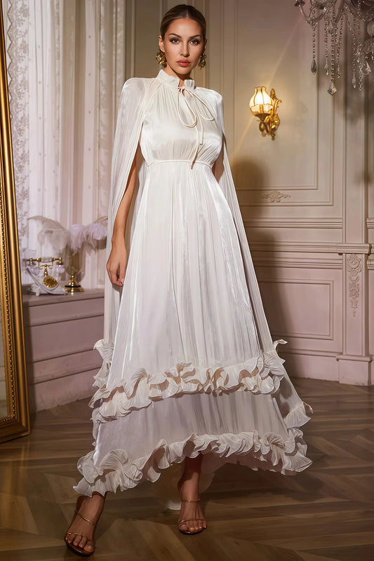 Alarip Shawl Ruffle Maxi Dress