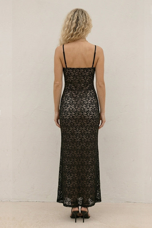Lace Low Cut Pack Hip Cami Dress