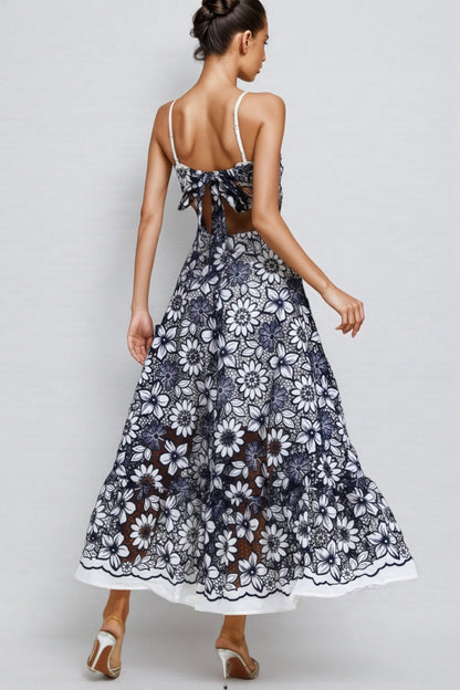 Percival Blue Cut Out Halter Maxi Dress