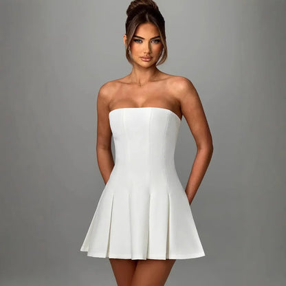 Bow Backless Strapless Party Dress