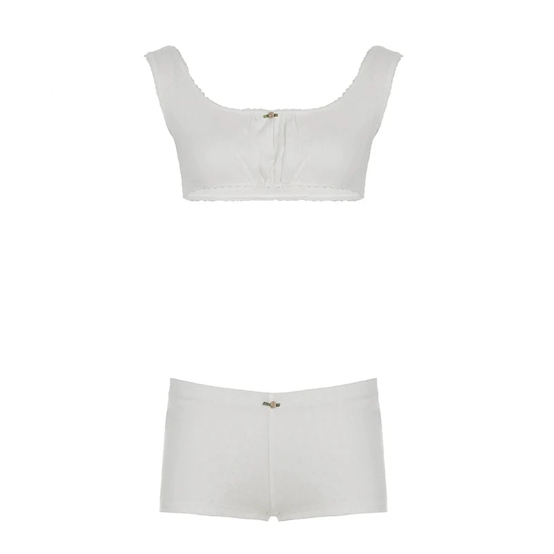 Amilya Ribbed Knit Short Set