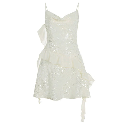 Chyna Sequin Cowl Neck Mini Dress