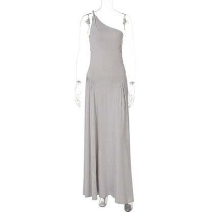 Kamoni One-Shoulder Ruched Maxi Dress