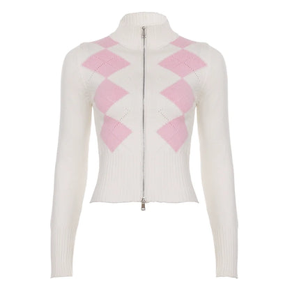 Jenesis Plaid Knit Cardigan