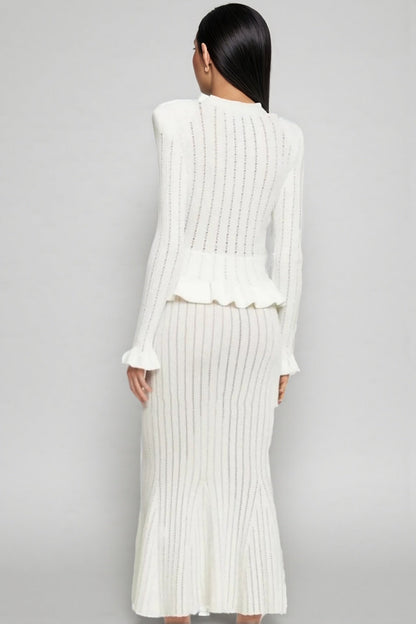 Raya Ruffle Hem Knit Maxi Dress Set