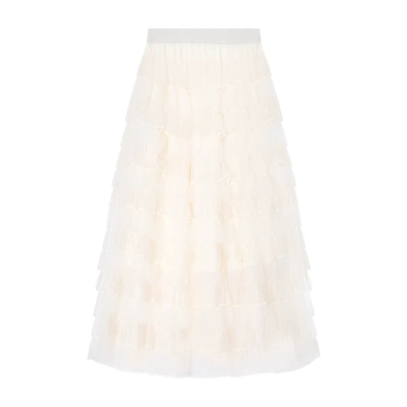 Lyrik Mesh A-Line Maxi Skirt