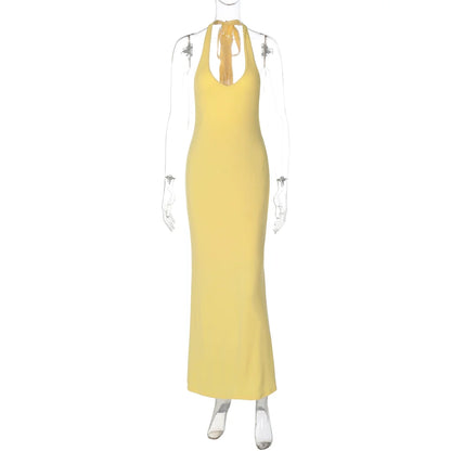 Holley Backless Halter Maxi Dress