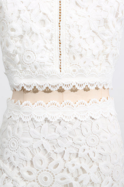 Wiskf Lace Sleeveless Top Midi Dress Set