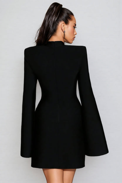 Selene Black Bandage Diamond Mini Dress