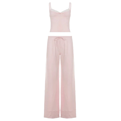 Asma Pink Knitted Lounge Set