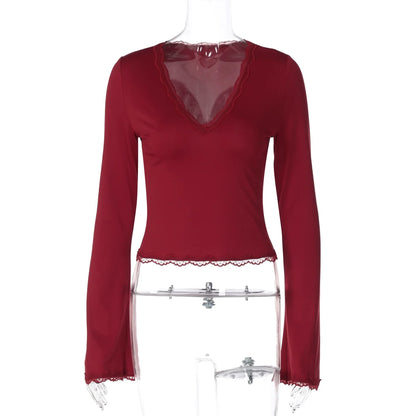 Tiara Lace Flared Sleeve Top
