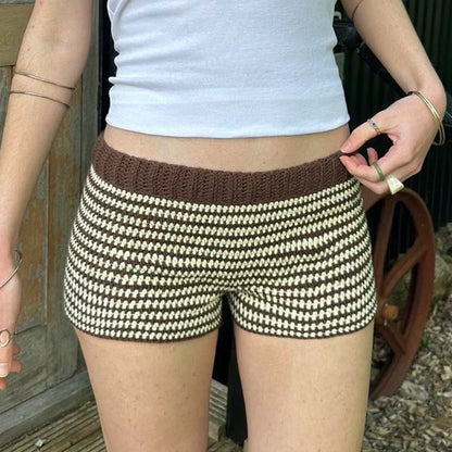 Kensington Striped Woolen Casual Shorts