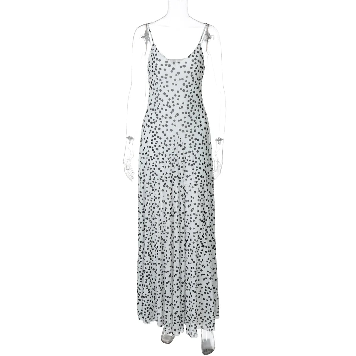 Zulema Polka Dot Mesh Midi Dress