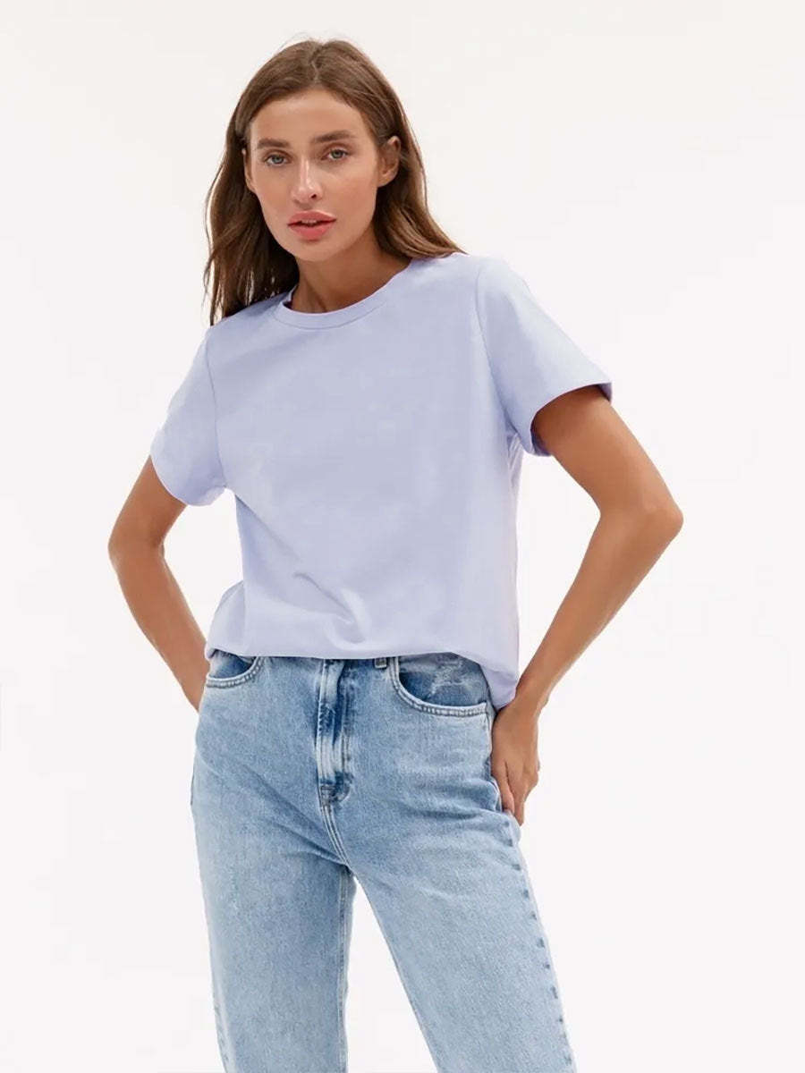 Minimalist Casual Solid Crew Neck T-shirt