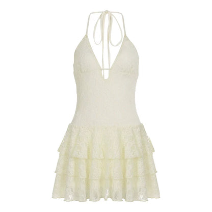 Adaley Lace Tiered Mini Dress