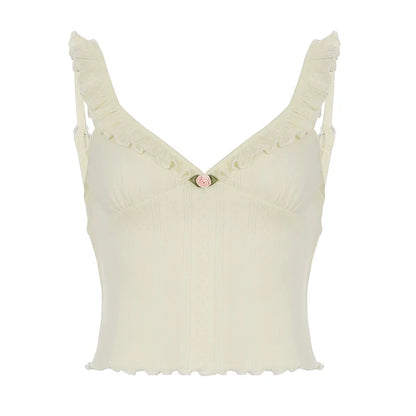 Ailin Ruffle Knit Crop Top