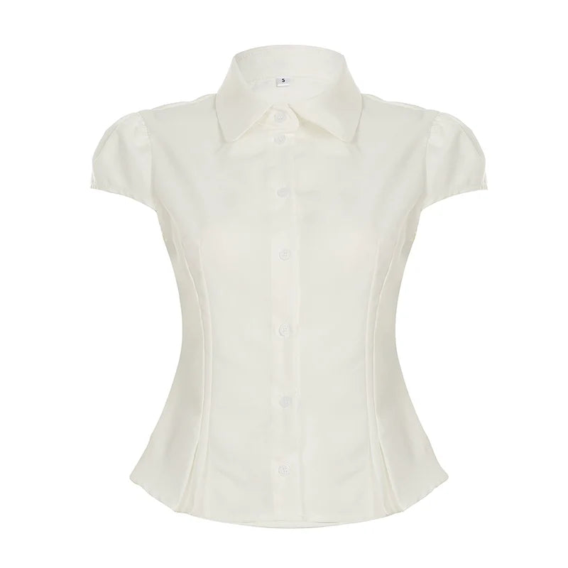 Esmee Pleated Button-Up Blouse