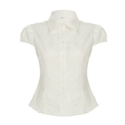 Esmee Pleated Button-Up Blouse