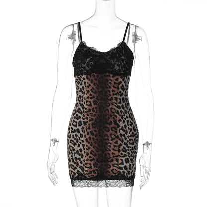 Laiyla Leopard Lace Halter Dress