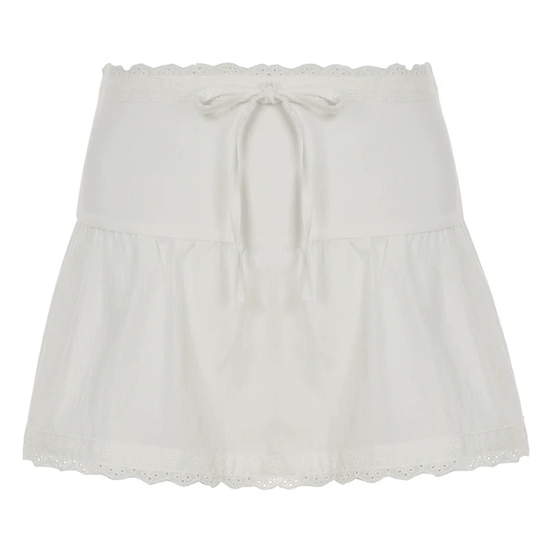 Jenesis Lace Bow Mini Skirt
