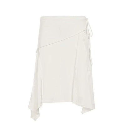Tristan White Asymmetric Maxi Skirt